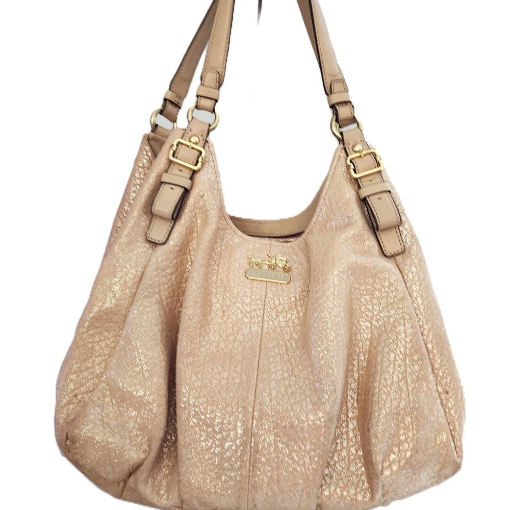 Euc Coach Madison Gold Metallic Hobo Shoulder Bag - Picture 2 of 12